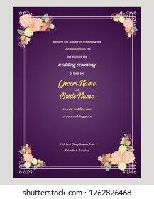 Wedding Invitation Card With Design Template