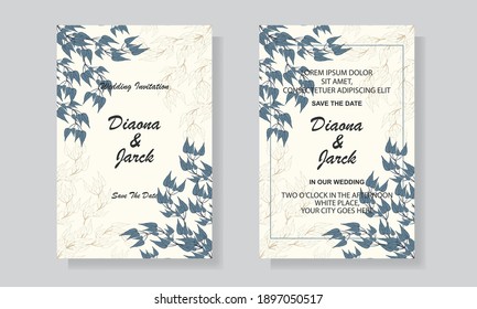 Wedding Invitation Card Design Template With Luxury Floral Background