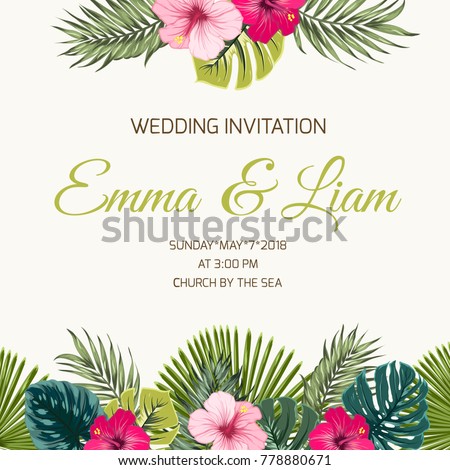 Wedding Invitation Card Design Template Exotic Stock Vector Royalty