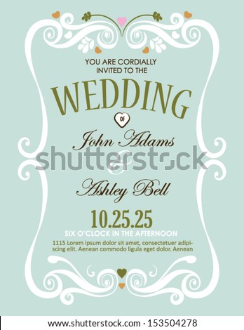 Wedding Invitation Card Design Vector Border Stock Vector Royalty