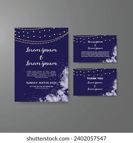 Wedding invitation card elegant design vector