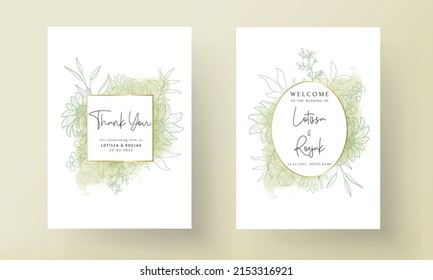 Hochzeitseinladungskarte mit elegantem Monoline-Blumen