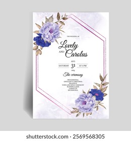 Wedding Invitation Card with Elegant Template. Illustrator and designer. Wedding Invites, save the date, Birthday Invites, Video Invites, E-Cards.