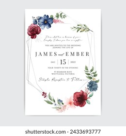 Wedding Invitation Card with Elegant Template.Illustrator and designer. Wedding Invites, save the date, Birthday Invites, Video Invites, E-Cards.