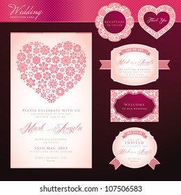 Wedding invitation card and elements