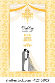 Einladungskarte Hochzeit. Feste Vorlage für Design-Banner, Ticket, Broschüre, Karte, Poster, Einladung usw.