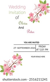 A wedding invitation card flora design