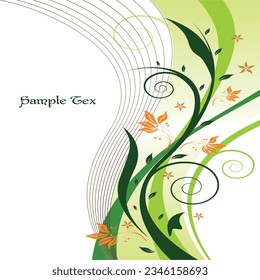 Wedding invitation or card with floral background.