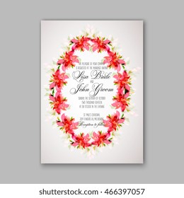 Wedding invitation or card with  floral  chrysanthemum 