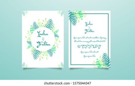 Wedding invitation card floral concept vector