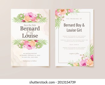 Wedding Invitation Card FLoral Design Template