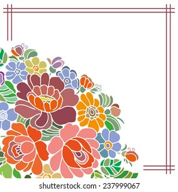 Wedding invitation card with floral elements, vector illustration