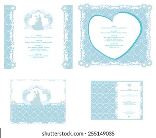Wedding invitation card with floral elements. 