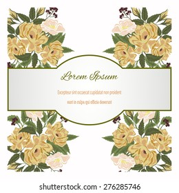 Wedding invitation card with floral elements