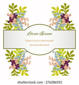 Wedding invitation card with floral elements