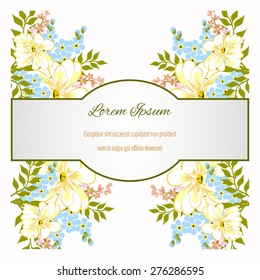Wedding invitation card with floral elements