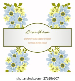 Wedding invitation card with floral elements