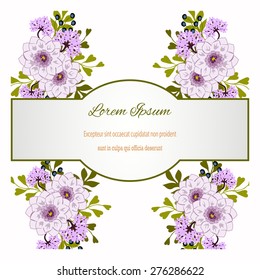 Wedding invitation card with floral elements