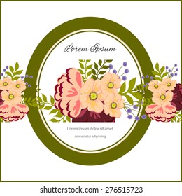 Wedding invitation card with floral elements