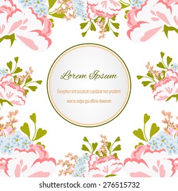 Wedding invitation card with floral elements