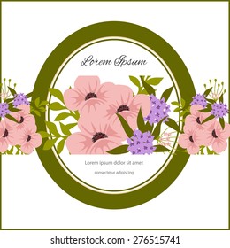Wedding invitation card with floral elements
