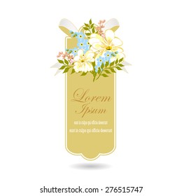 Wedding invitation card with floral elements