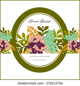 Wedding invitation card with floral elements
