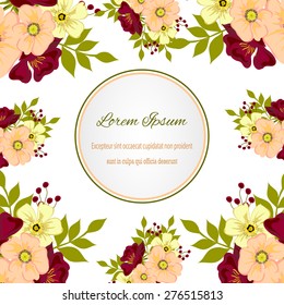 Wedding invitation card with floral elements