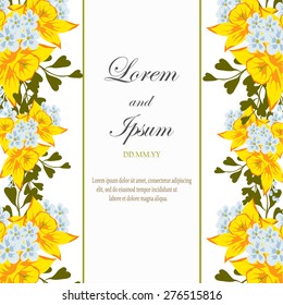 Wedding invitation card with floral elements