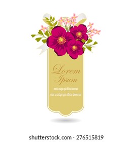 Wedding invitation card with floral elements