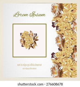 Wedding invitation card with floral elements