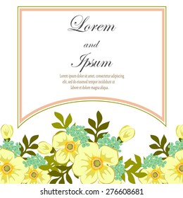 Wedding invitation card with floral elements
