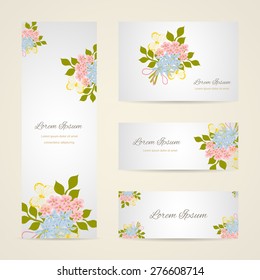 Wedding invitation card with floral elements
