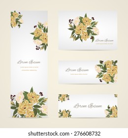 Wedding invitation card with floral elements