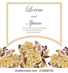 Wedding invitation card with floral elements