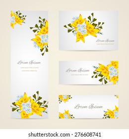 Wedding invitation card with floral elements