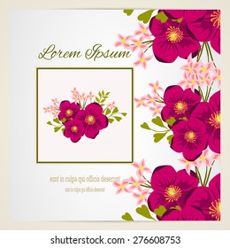 Wedding invitation card with floral elements