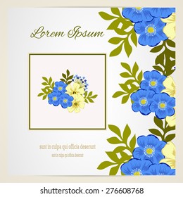 Wedding invitation card with floral elements