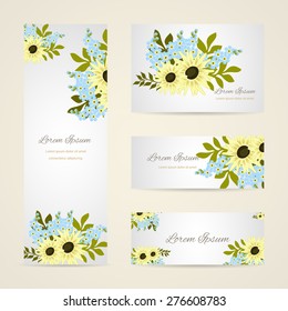 Wedding invitation card with floral elements