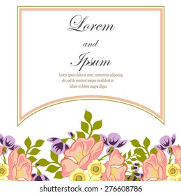 Wedding invitation card with floral elements