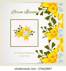 Wedding invitation card with floral elements