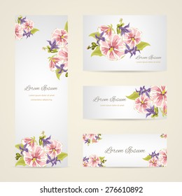 Wedding invitation card with floral elements