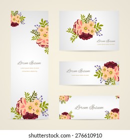 Wedding invitation card with floral elements