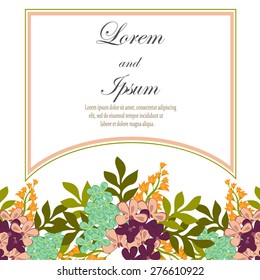 Wedding invitation card with floral elements