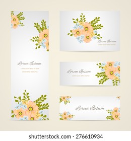 Wedding invitation card with floral elements