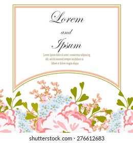 Wedding invitation card with floral elements