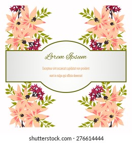 Wedding invitation card with floral elements