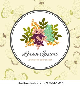 Wedding invitation card with floral elements