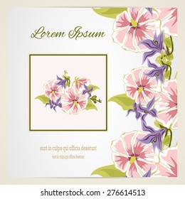 Wedding invitation card with floral elements