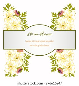 Wedding invitation card with floral elements